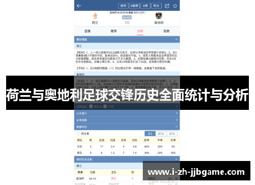 荷兰与奥地利足球交锋历史全面统计与分析 荷兰与奥地利足球交锋历史全面统计与分析